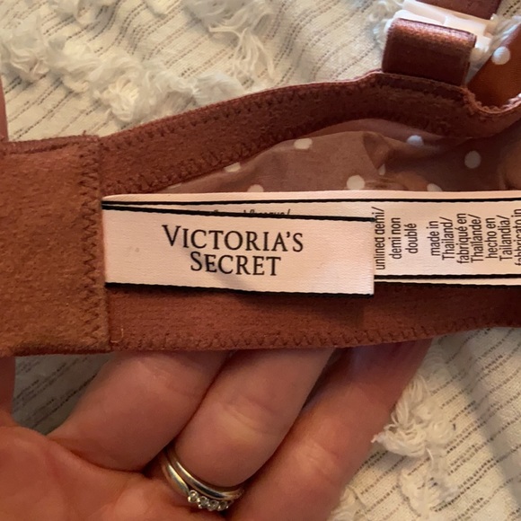 Victoria's Secret Unlined Demi Brown Polka Dot Bra - Picture 5 of 9
